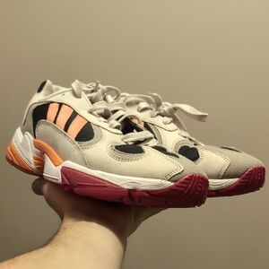 Adidas Cream Sneakers with Pink and Orange Highlights